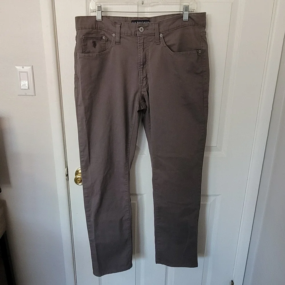 U.S. Polo‎ Assn. Pants Mens 36x30 Taupe Brown Straight Leg Activate Stretch